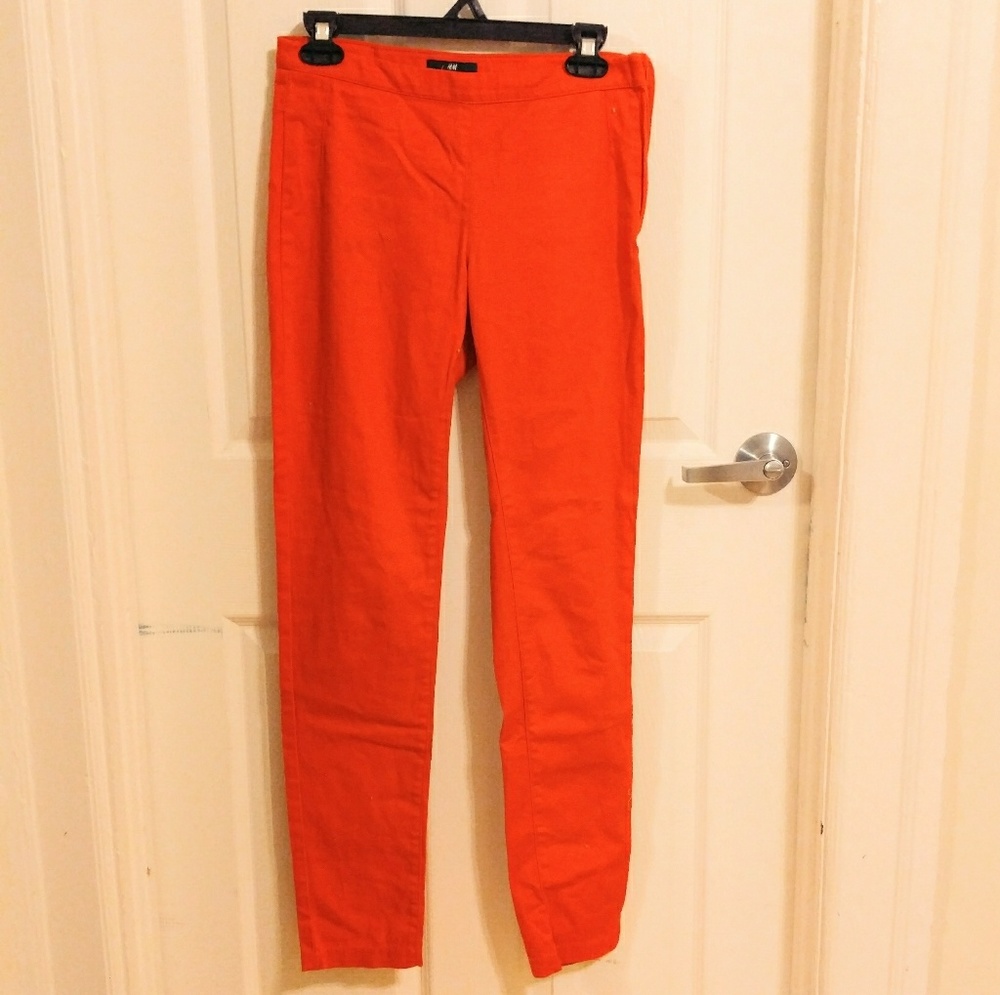 Bright Red High Waisted Skinny Pants